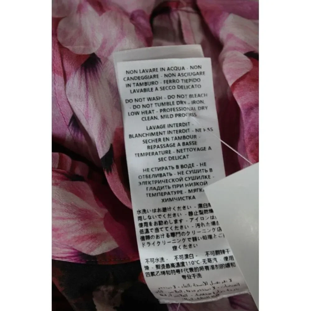 Alexander McQueen Women Pink Floral Collared Button Up Blouse Size 36